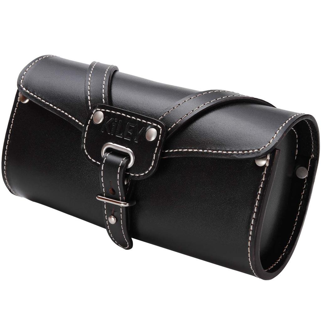 KiLEY Genuine Leather Vintage Bicycle Saddle Bag Front Bag Cowhide Leather Bag Cowhide Leather Brown LM-559