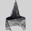 Halloween Cobweb Witch Hat Unique Veil Tulle Wizard Retro Costume Cosplay