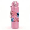 1PC Minny Smart Colorful Letter Print 750ml Color Plastic Sports Water Bottle Leakproof Flip Straw Lid Suitable for Sports Office Home Use