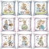 New Easter Pillow Cover Rabbit Egg Print Sofa Pillow Cover Home Bedroom Cushion Cover