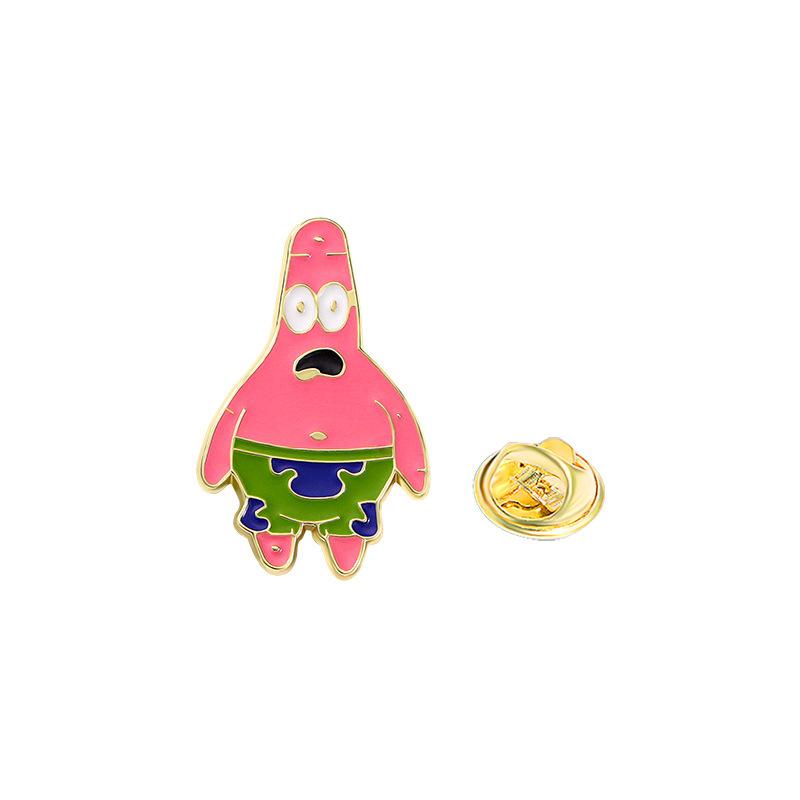Peripheral Brooch Cartoon Cute Patrick Star Anime Peripheral Clothes Accessories Dripping Oil