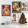 Lustiges Vintage-Weihnachtsgemälde, Weihnachtsmann und Kinder, Leinwand, HD-Druck, Tradition, Wandkunst, Poster, Bild, Urlaub, Heimdekoration, Geschenk