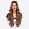 28" Burgundy Ombre Curly Wig - Heat Resistant Full Synthetic Hairpiece with Loose Body Waves & Natural Look