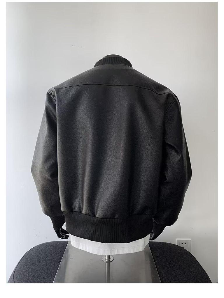 Men's Retro Cracked Leather Motorcycle Jacket - Autumn/Winter Trend