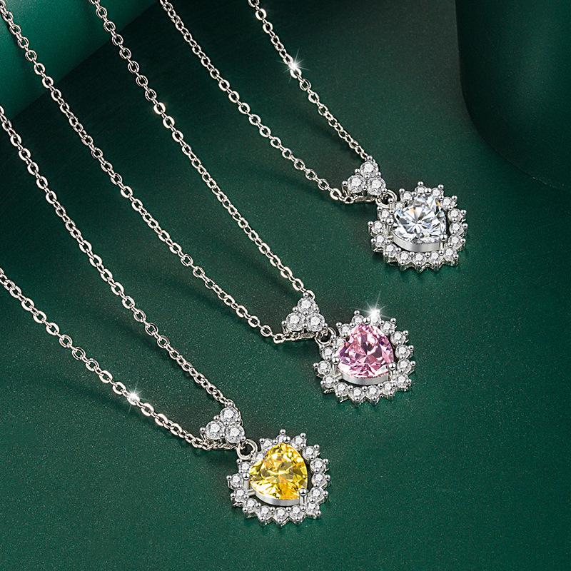 BELLA BOX Heart Pendant Necklace Multiple Colour Fashion Wedding Engagement Jewelry