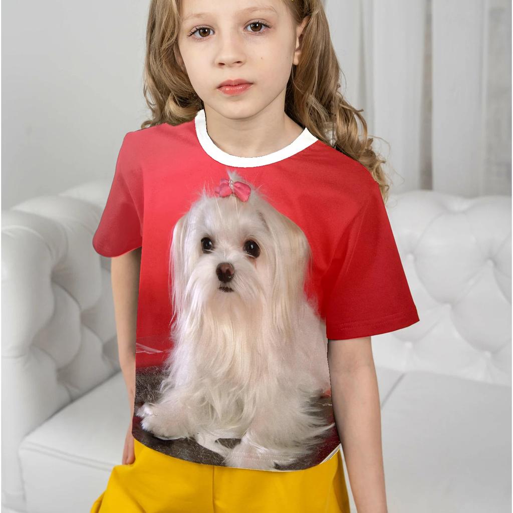 Kids Cartoon Owl Clothes for Girls Child 3D Printed T-shirts for Children 10 Year Old Girl Clothes T-Shirts