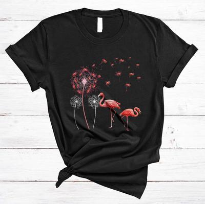 Löwenzahn Flamingo Niedlich Blume Flamingo Sammlung Mädchen Frauen Löwenzahn T-Shirt