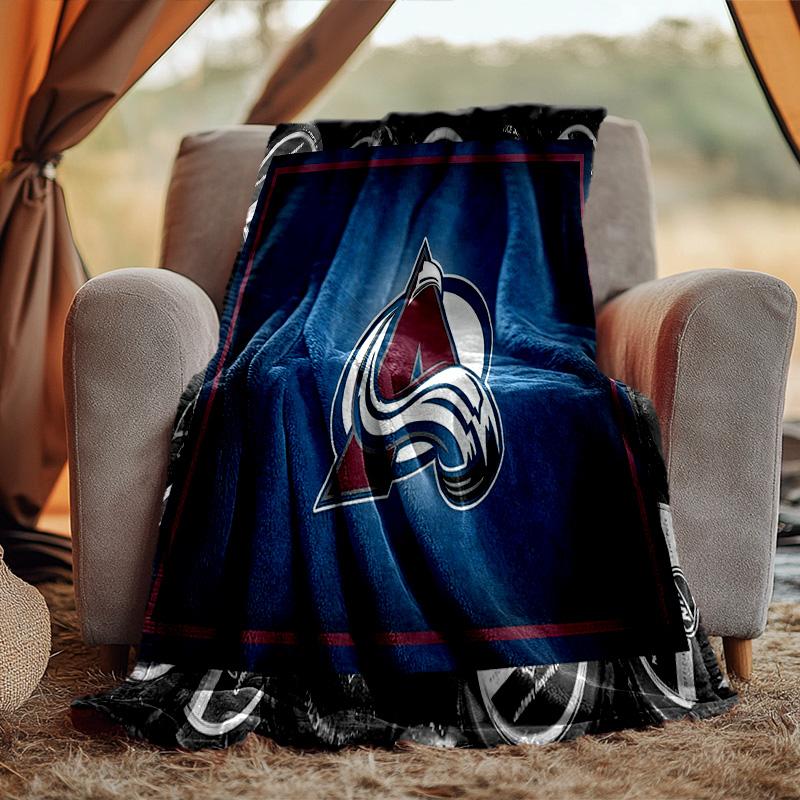 Colorado Avalanche Blanket Flannel Throw for Sofa, Travel, Camping, Livingroom, Office, Chair and Bed Soft and Warm Holiday Birthday gifts