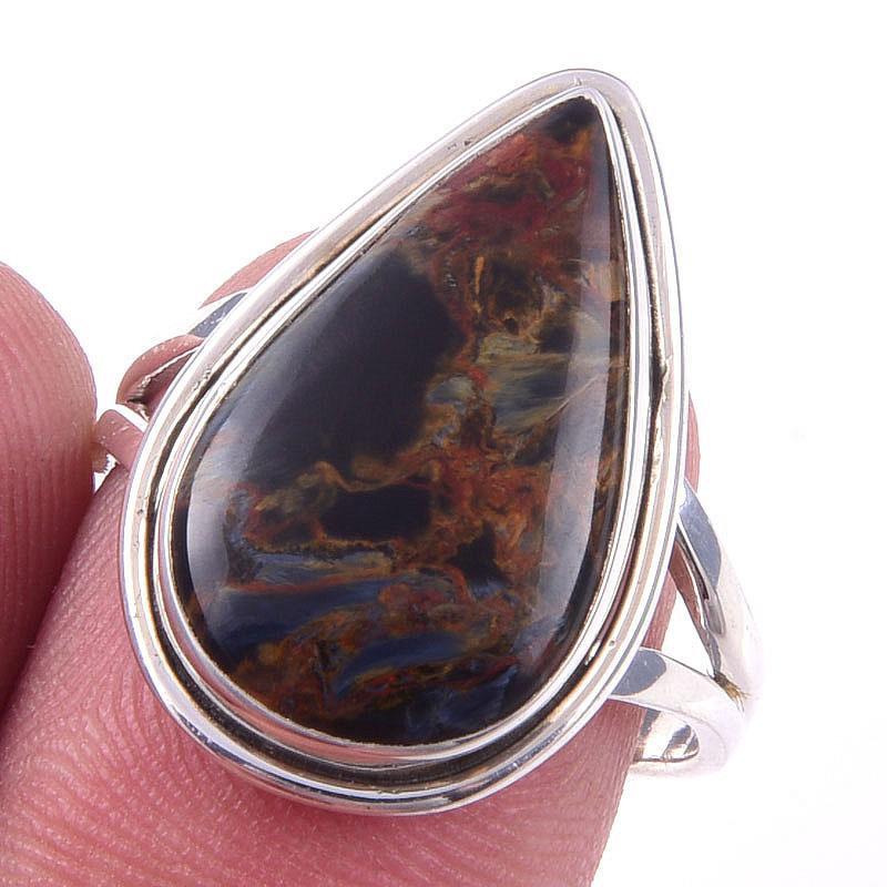 

Natural Pietersite Gemstone Handmade 925 Solid Sterling Silver Ring Size 8 k7S77