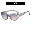 Ins Popular Fashion Polygon Irregular Cat Eye Women Luxury Sunglasses Retro Double Color Shades UV400 Men Sun Glasses