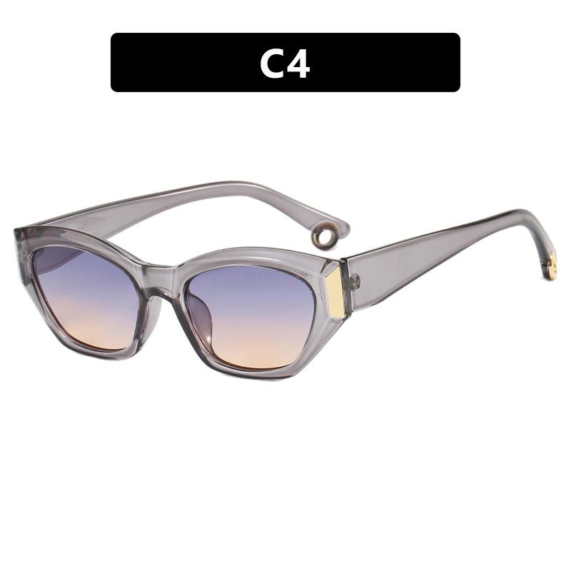 Ins Popular Fashion Polygon Irregular Cat Eye Women Luxury Sunglasses Retro Double Color Shades UV400 Men Sun Glasses