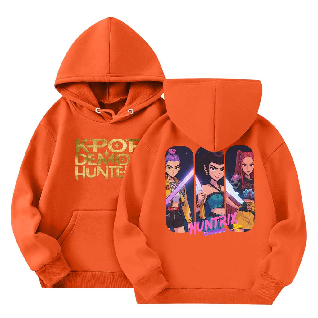 Child Fashion Lightweight Long Sleeve Pullover With Pockets  Print Hoodie