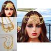 Elegant Simulation Gemstone Decor Women Golden Headpiece With Tassel Design For Travel And Occasion
