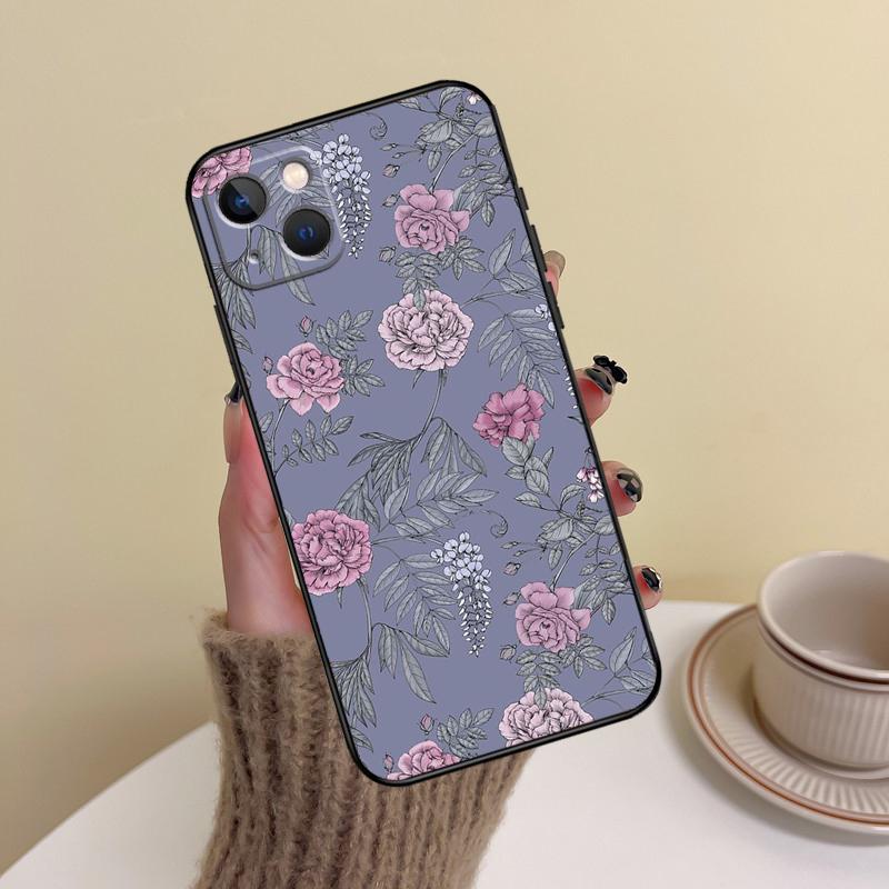 Painting Flowers Nature Leaves Phone Case For iPhone 14 Pro Max 17 Air 16 15 11 12 13 Pro Max mini 16 Plus 16e Cover Funda