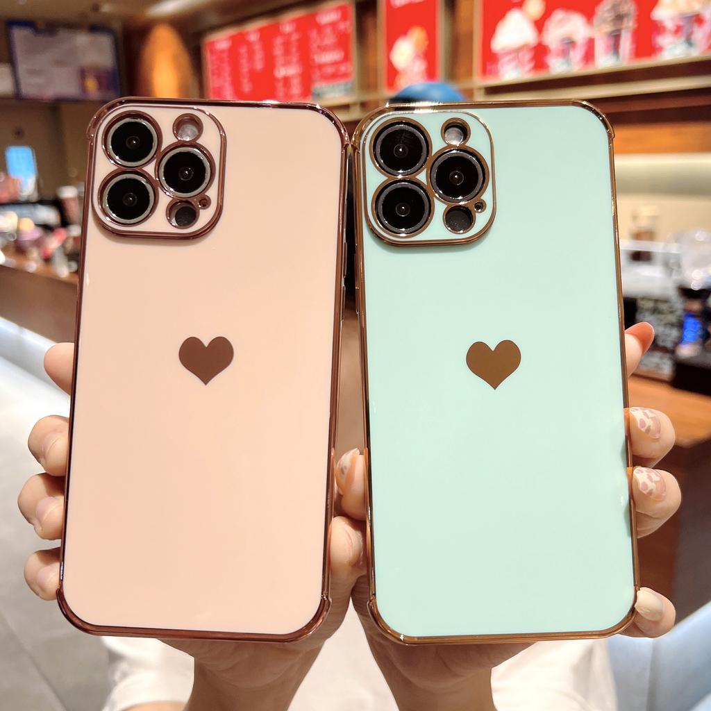 Applicable to 16 Apple 17promax electroplating side love 15promax mobile phone case XR guarantee 14pro sheath XS