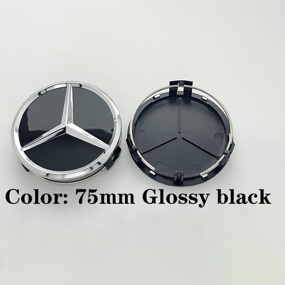 

New 2025 Hot 4Pcs 75mm Car Wheel Center Logo Hub Cap For Mercedes Benz W204 C218 A207 C117 CLA CLS E Class W212 S212 X166 W176 W