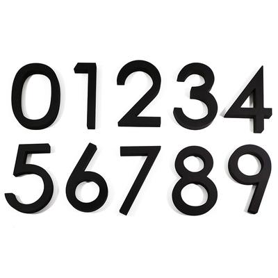 Address Big Modern Door Alphabet Floating House Number Letters Sign #0-9 Black Numbers 125mm 5 In Home Outdoor