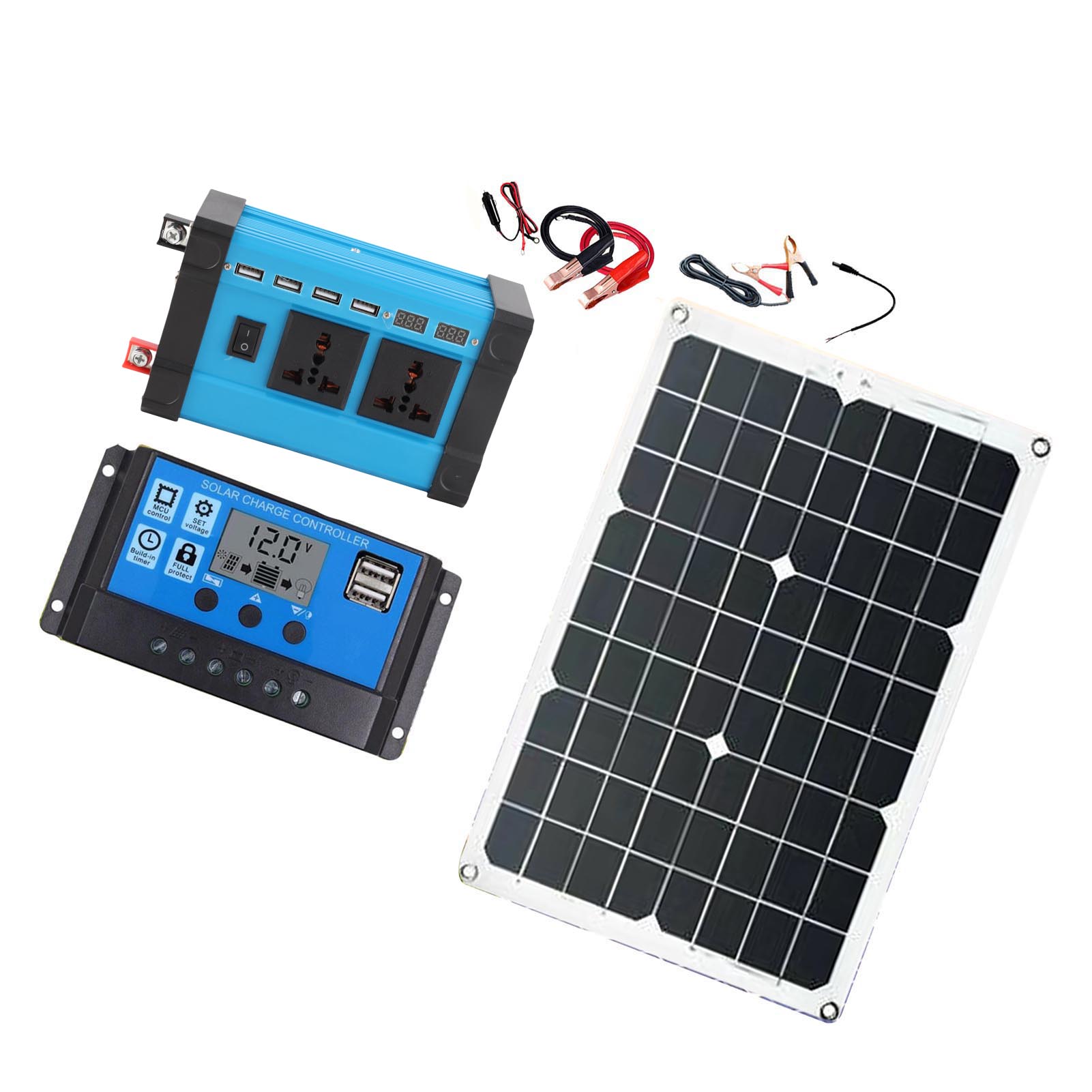 

Солнечная генераторная система 300 Вт 12 В в 220 В инвертор 18 Вт 18 В солнечная панель с контроллером для питания