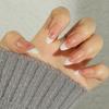 Sweet Heart Design Press-On Nails With French White Tips Red Love Pre-Glued Artificial Nail Women