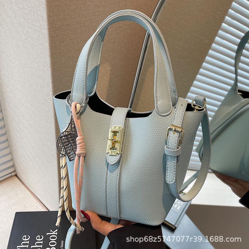 Small Bag Women's Spring Simple Hand Carrying Bucket Bag Casual New Commuter To Work Shoulder Messenger Bag Korean Version 2025
