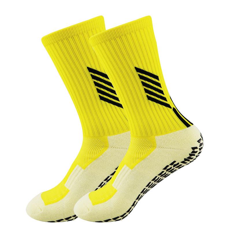 Men's Non-Slip Glue-Dot Football Socks - Thick Towel Cushion, Mid-Tube Training Sports Socks