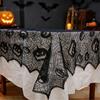Halloween Lace Tablecloth With Pumpkin Skull Black Rectangular Decorative Table Cover Party Dining