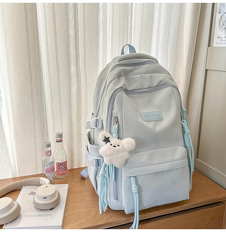 

Fashionable Large Capacity Casual Backpack with Bow, Simple and Versatile, Suitable for Middle, High School, College Students, Backpacks, Backpacks