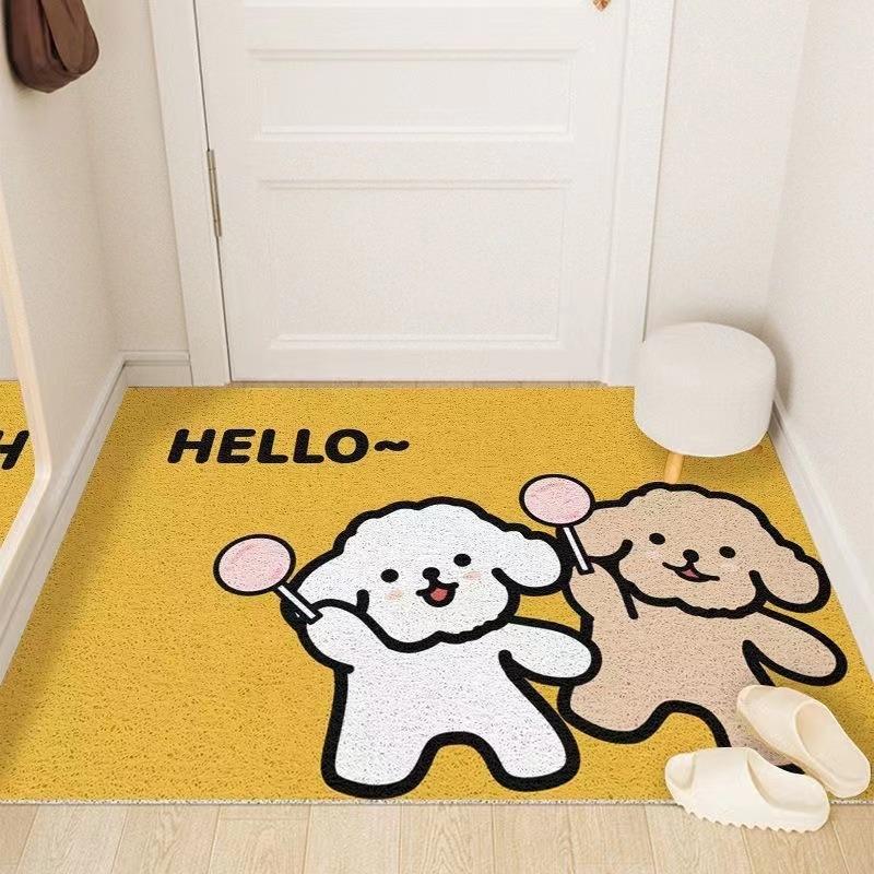 

Cute Puppy Welcome Mats Dog Lover Doormats Hello Home Design Pet Theme Entrance Mats for Animal Lovers 40X60CM