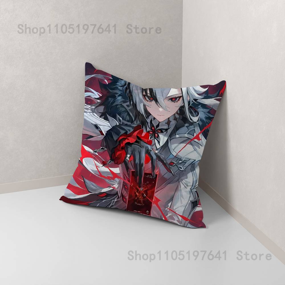 Game Anime A-Arlecchino Pillow Case For Sofa Decor Car Office Room Printing Cushion Cover Decorations and Protector