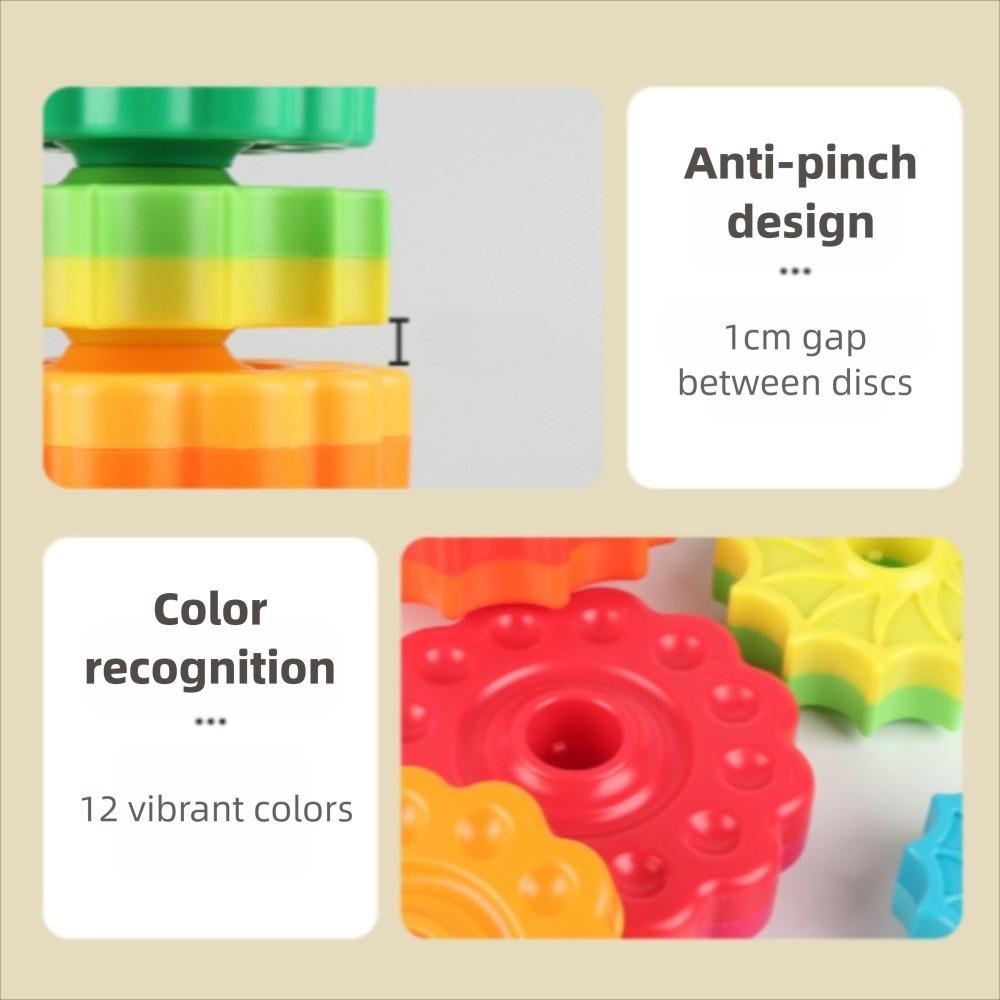 Safety Rotating Rainbow Tower Montessori Colored Children's Toys  Birthday Gitfs