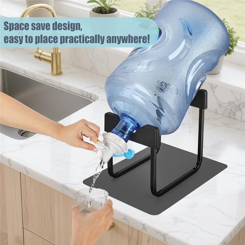 Rust-Resistant Non-Slip Water Stand 3-5 Gallon Water Jug Holder And 2 Dispenser Valve Set, Fits 52Mm/55Mm Bottle Sizes