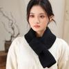 Soft Neck Thermal Warmer Solid Color Cross Short Scarf Fashion Knitted Scarf  Autumn Winter