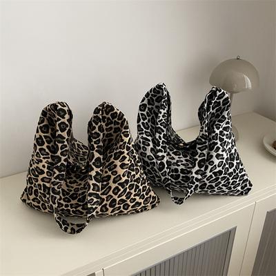 New Korean Style Korean Style Leopard Pattern Floral Cloth Bag Printed One-shoulder High-value Student One-shoulder Oblique Straddle Tote Bag