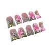 Handmade 3D Floral Butterfly Nail Art Tips Short Duckbill Shape Glitter Aurora Acrylic Press-On Nails Women