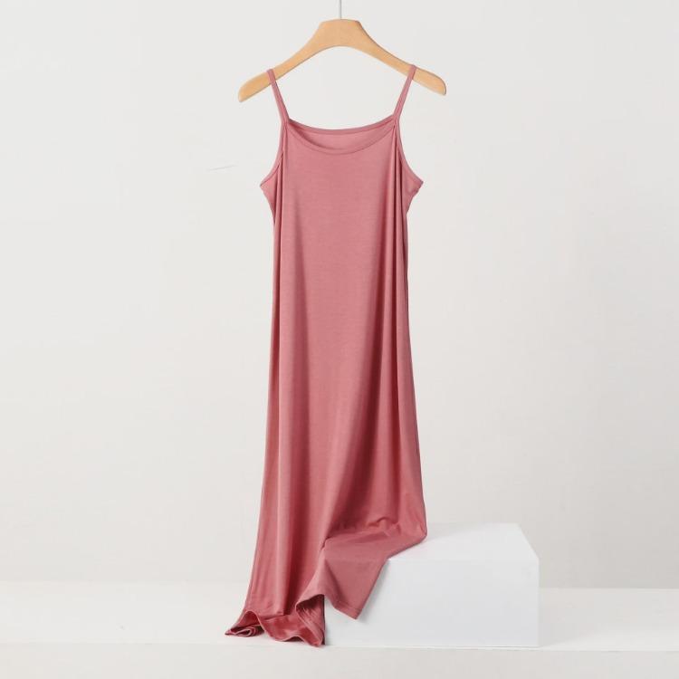 Plus Size Loose Fit Modal Camisole Pajamas Dress Comfortable Anti Exposure for 200 Lbs