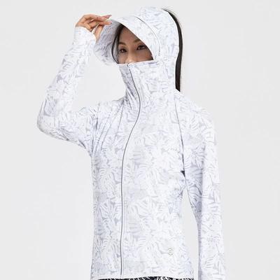 Damen Frühling und Sommer Design Dünne Sonnenschutz Langarm Kapuzen Sportjacke