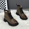 Thick-soled Martin Boots Women's Autumn and Winter New Retro Medium Boots, Thin and Versatile Short Boots