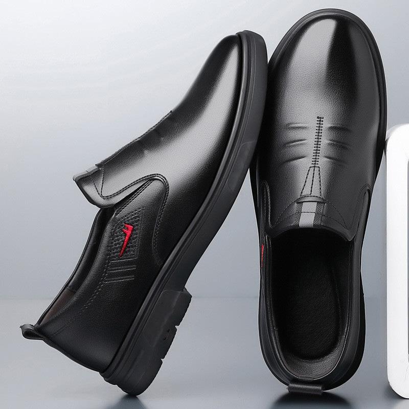 Soft-soled Soft-faced Leather Shoes Comfortable Overfitting Lazy Shoes Driving Shoes Waterproof Hotel Work