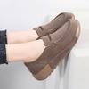 Autumn and Winter Large Size Women's Rocking Shoes Suede Leather Flat Bottom Women's Muffin Shoes Women's Single Shoes