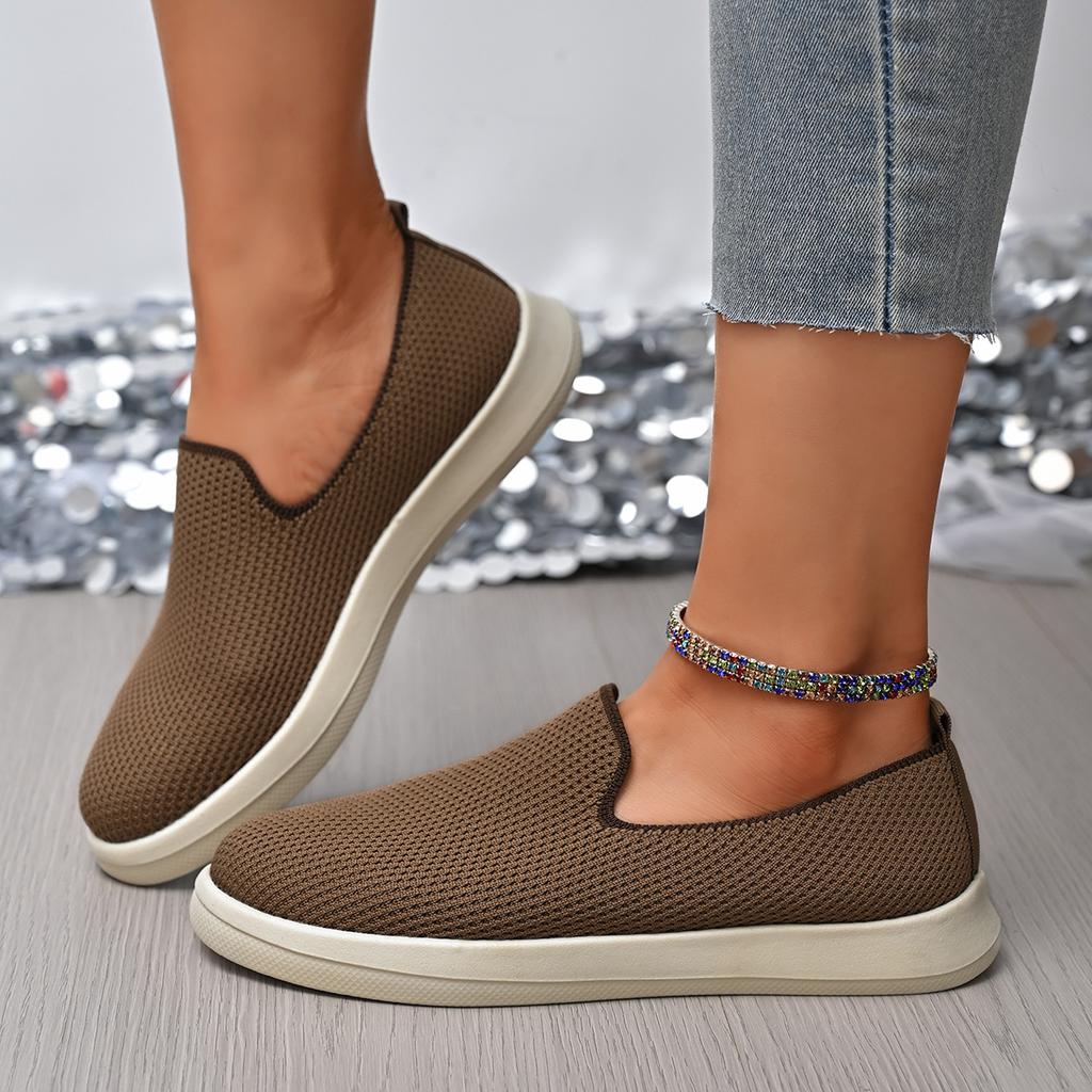 New Women's Flyknit Casual sneakers--Breathable and Comfortable One-step Non-slip Cushioning Arch Support Non-tired Feet Shoes