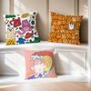 Cute Cartoon Funny Art Surfing M-muzik Tiger Cushion Cover Soft Pillow Case for Sofa Living Room Home Decor Protective Covers