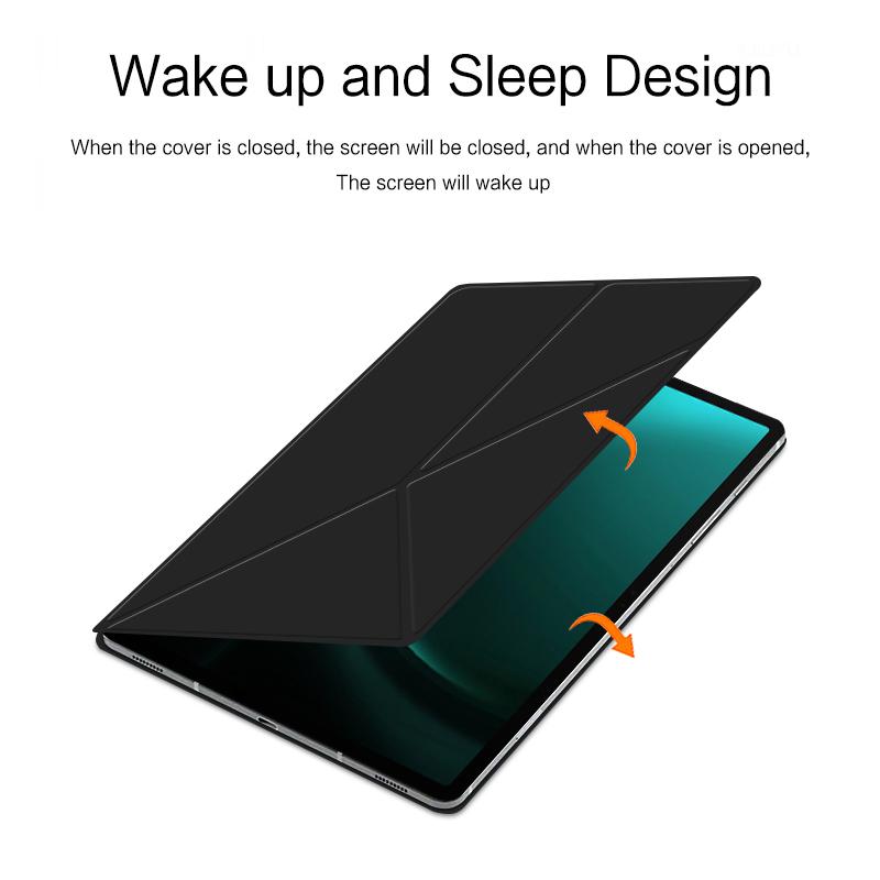 For Samsung Galaxy Tab S9 FE+ Case Magnetic PU Leather+PC Anti-scratch V-fold Stand Tablet Cover