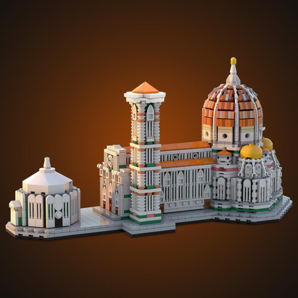 Gobricks MOC Cattedrale di Firenze 1:800 Mattoncini Santa Maria del Fiore Blocchi da Costruzione Duomo di Firenze Giocattolo