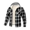 European & American Plaid Hooded Velvet Men's Jacket - Autumn/Winter Loose Button-Down Casual Coat