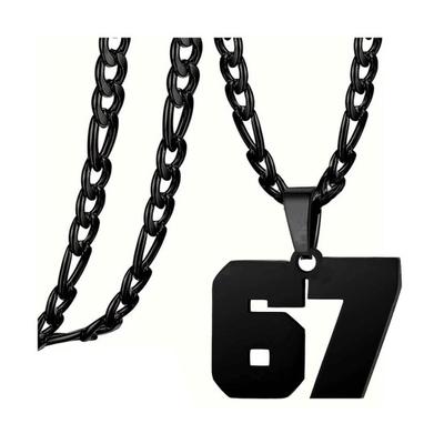 Nummer 67 Anhänger Halskette Edelstahl Herren Väter Brüder Basketball Halskette Hypoallergener Schmuck Geschenk