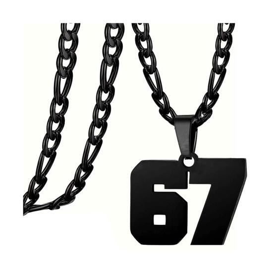 Nummer 67 Anhänger Halskette Edelstahl Herren Väter Brüder Basketball Halskette Hypoallergener Schmuck Geschenk
