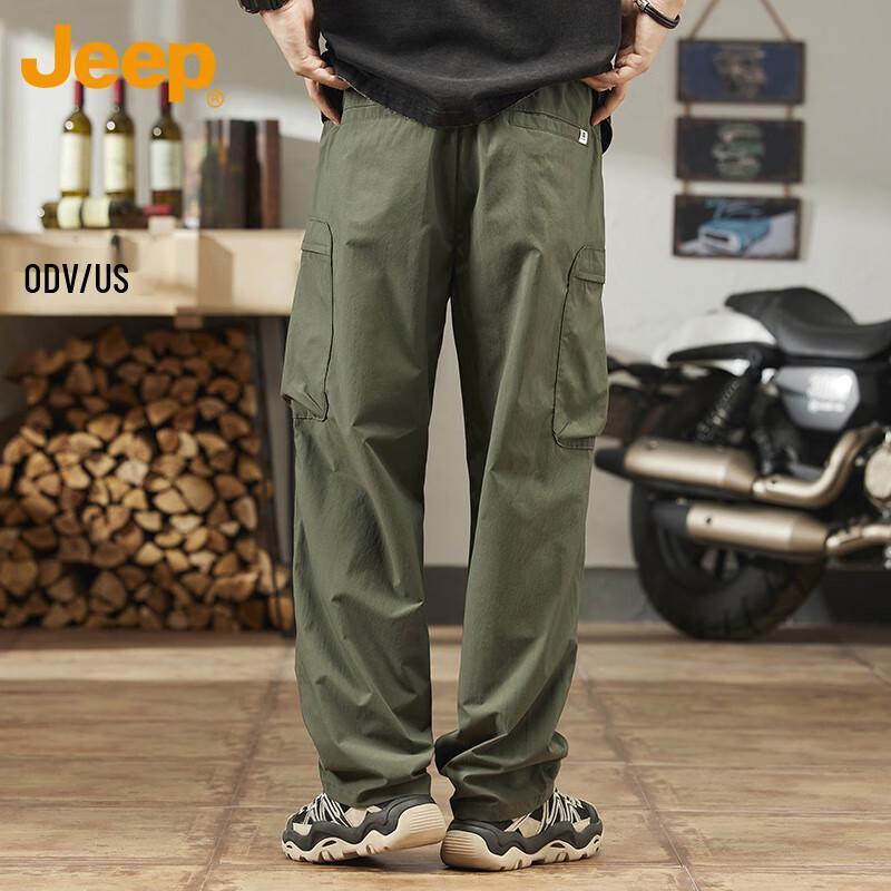 Jeep Men's Loose-Fit Straight-Leg Casual Cargo Pants