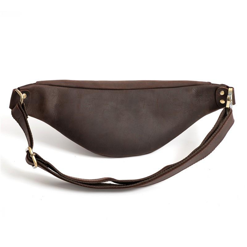 Cowhide Men's Waist Bag Genuine Leather Shoulder Chest Fashionable Soft Trendy Sports