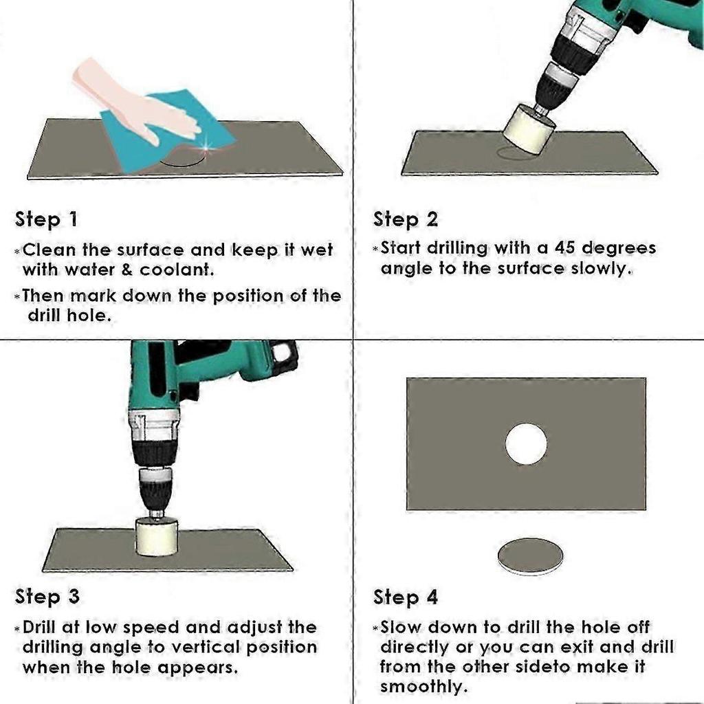 Diamond Hole Saw Set, Diamond Core Bit for Tile/Glass/Marble (6mm-50mm 11 Pieces)
