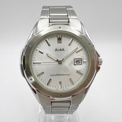Used [Battery Replaced] SEIKO ALBA Men's Watch Date V732 With Extra Links